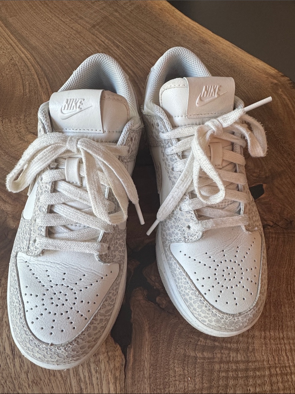 Nike Women's Dunk Low-Top Summit White and Light Gray Sneakers
